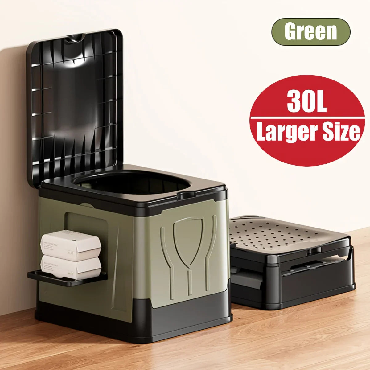 Maliben | Foldable Camping Toilet Camploo Xl | Portable With Lid | Extra Large & Sturdy | For Outdoor, Travel & Boat