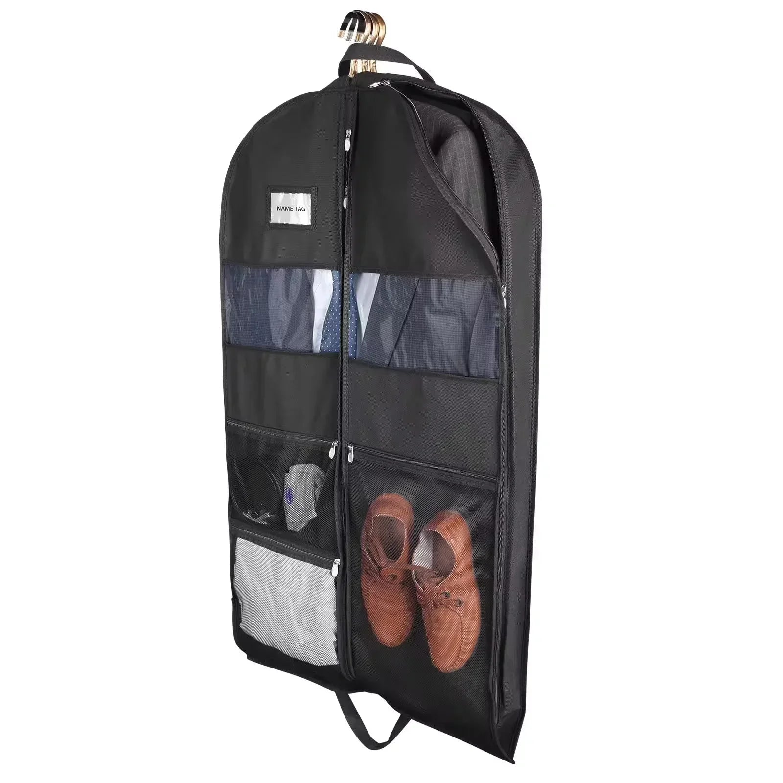 Maliben | Travel Dresses Garment Bag For Travel | Double-Sided Zipper & Xxl Pockets | Breathable & Transparent | 43 Inch Hanging Suit Organizer