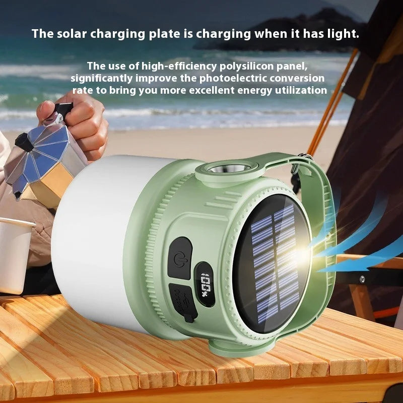 Maliben | Luminatra Solar Led Camping Lamp | Rechargeable & Waterproof | 6 Light Modes | For Outdoor, Emergencies & Travel