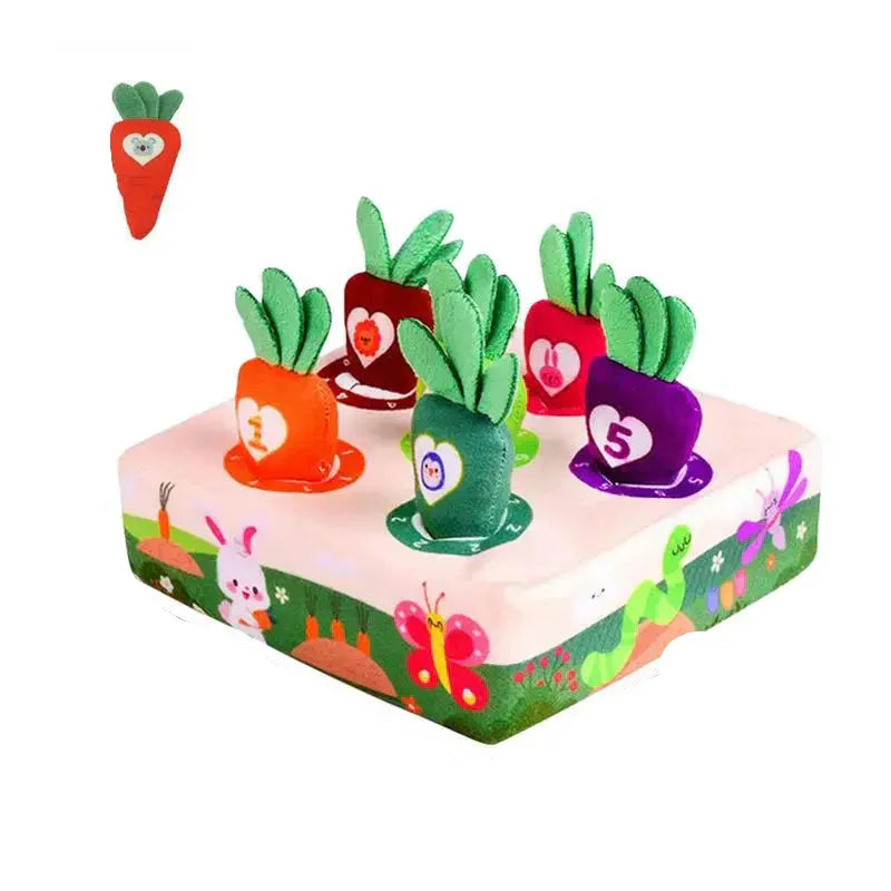 Maliben | Carrothunt | Playful Sniffing Fun - Interactive Plush Carrot Play Mat For Small Animals