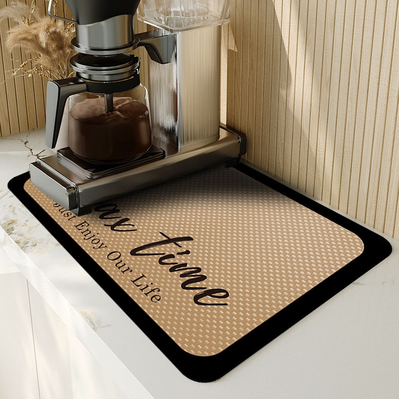 Maliben | Draining Mat | Super Absorbent, Non-Slip & Unique Design