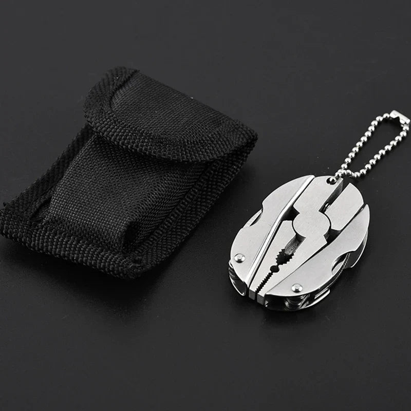 Maliben | Mini-Multitool Trekmate | Folding Pliers With Knife | Keychain Format | Outdoor & Camping