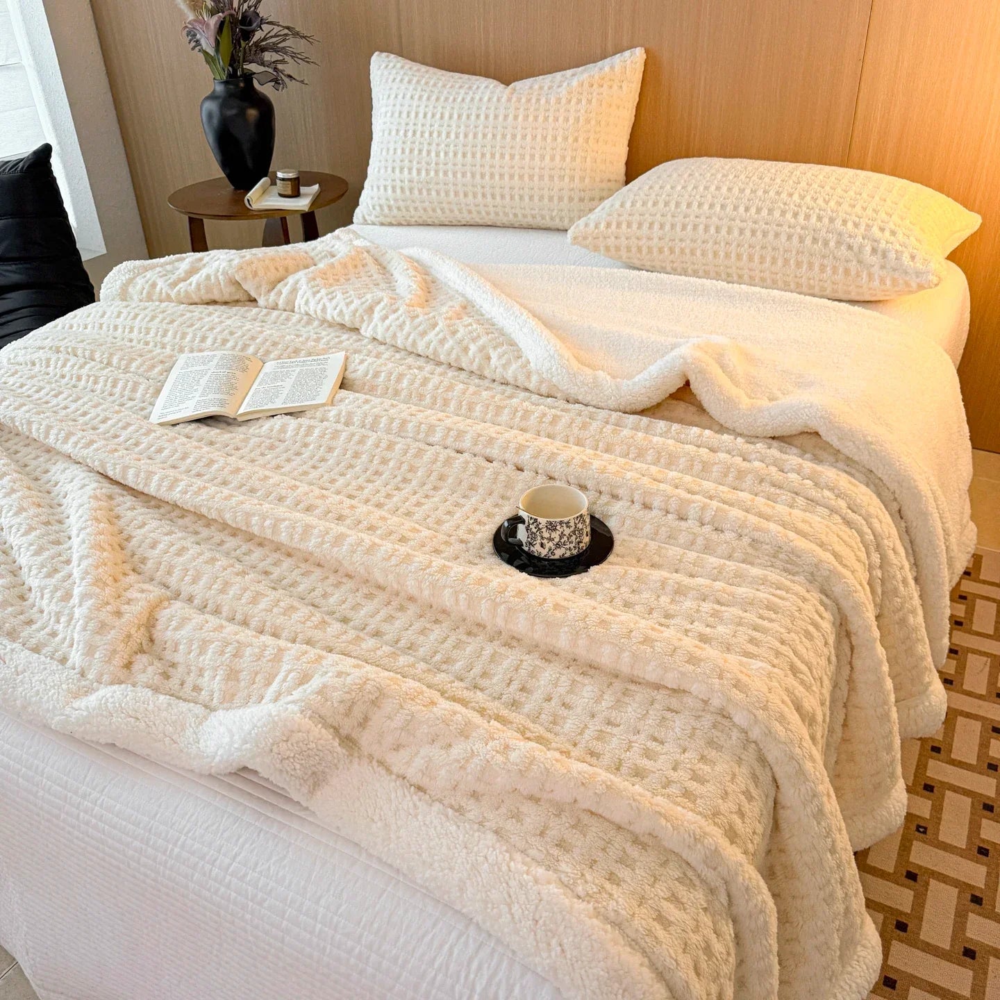 Maliben | Winter Dream Blanket – Double Layer Fleece Blanket With Lambswool Look | Ultra Warm, Soft & Skin Friendly | For Sofa, Bed & Cold Winter Days