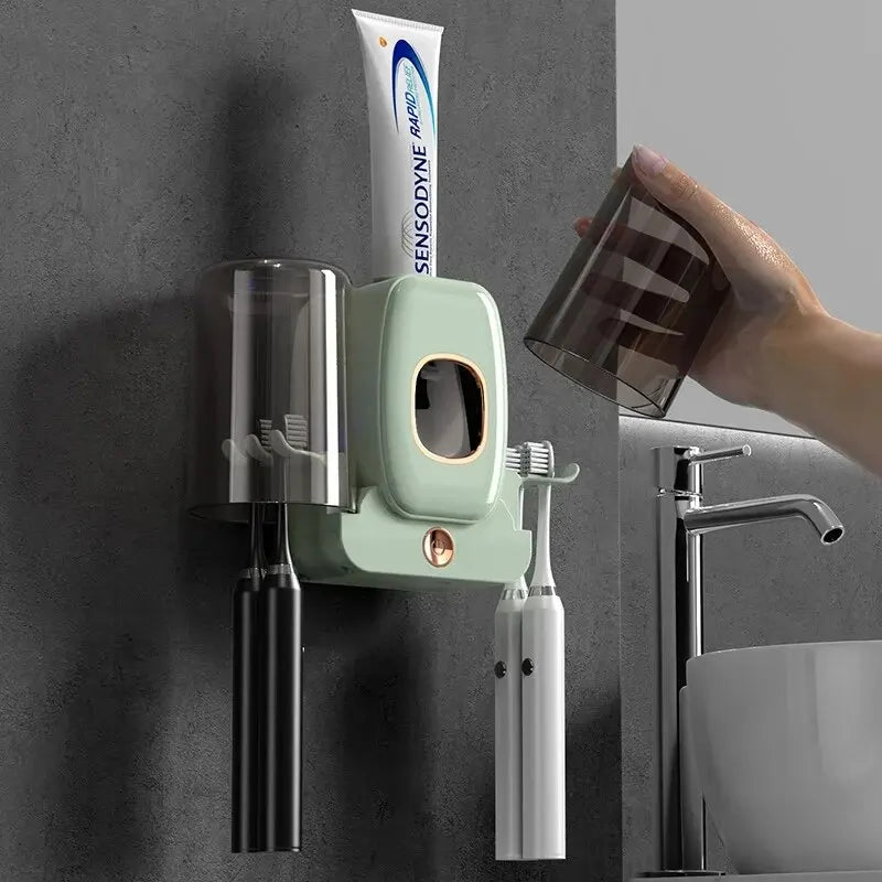 Maliben | Uv Toothbrush Holder Purebrush Uv | Sterilization With Uv Light | Automatic Toothpaste Dispenser | Wall Mounting Without Drilling