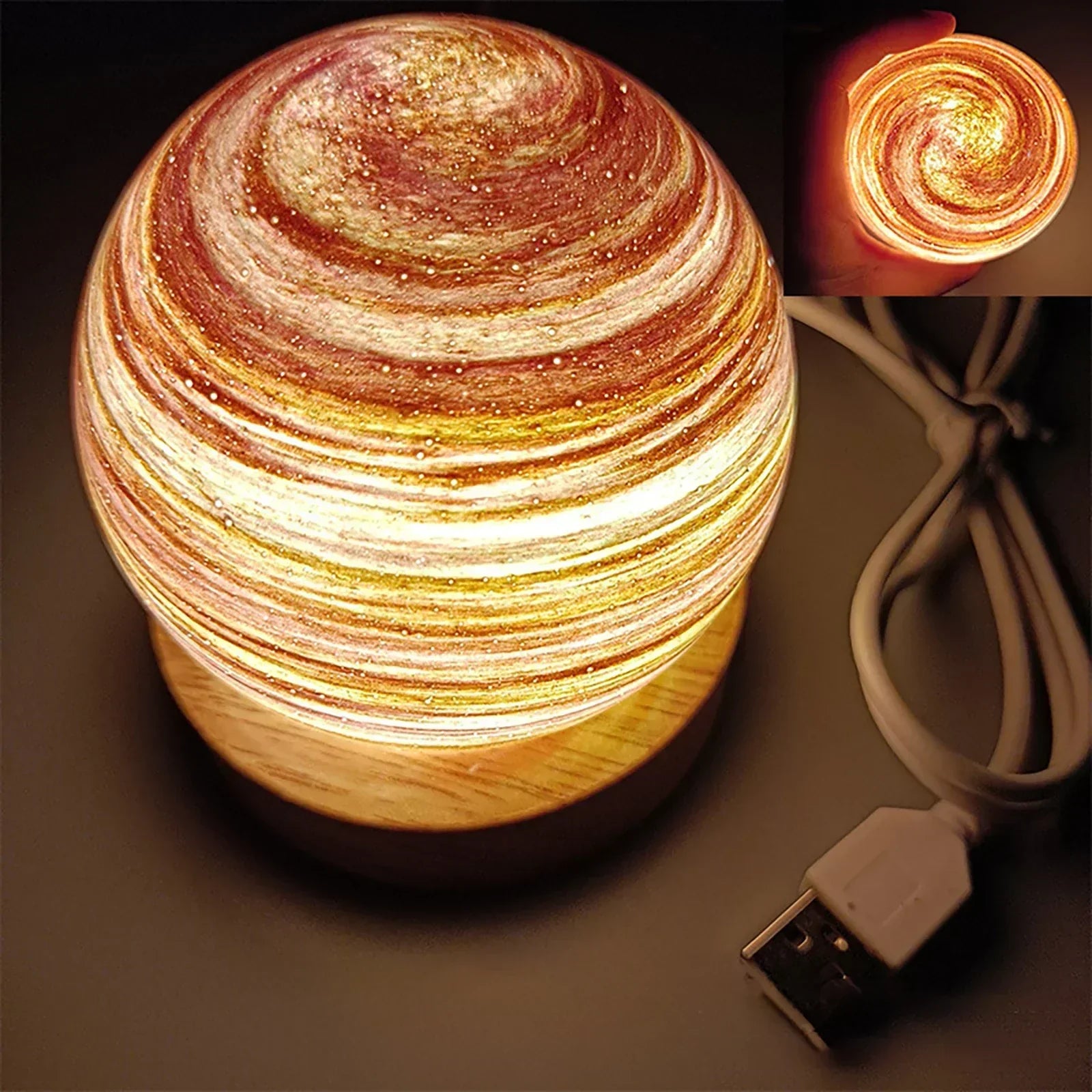 Maliben | Cosmicglow - Mini Night Lights 3d - Solar Decoration Led - Galaxy Ambiance