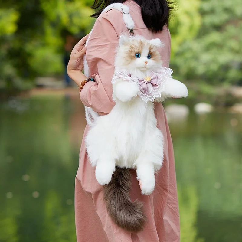 Maliben | Realistic Cute Plush Cat Backpack