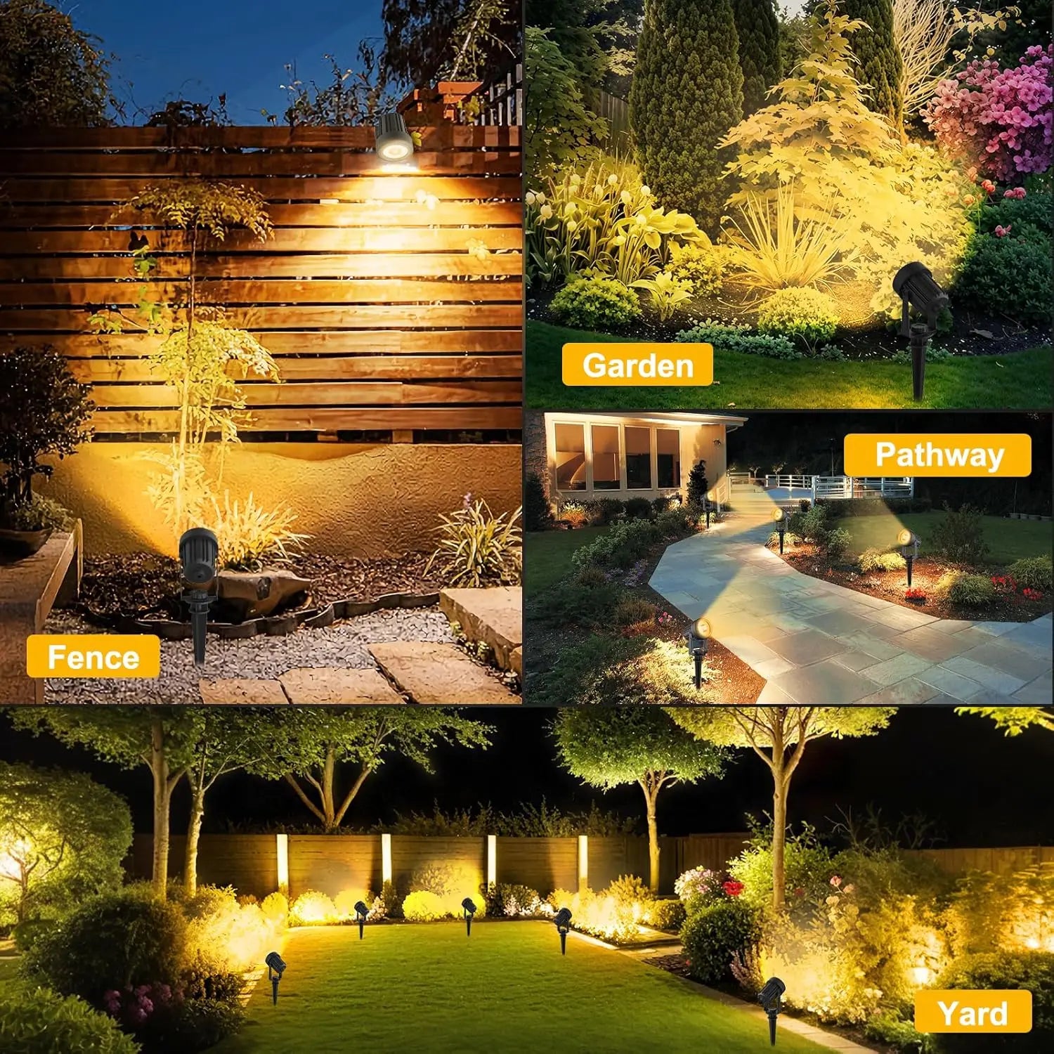 Maliben LumiGlow Solar Garden Spotlight — DuoColor, IP65