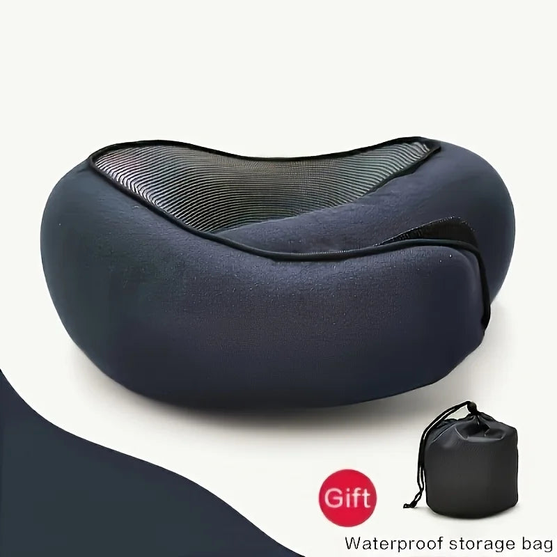 Maliben | Necklio Travel Neck Pillow U-Shape | Ergonomic & SuppOrtive | Ultralight & Soft | Navy Blue or Gray