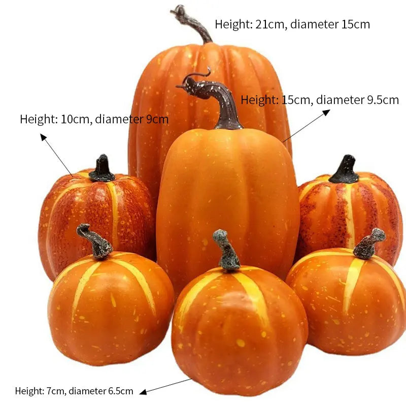 Maliben | Decorative Pumpkins Pumpkincharm | 7-Piece Set | Autumn & Halloween Decor | Lightweight & Reusable