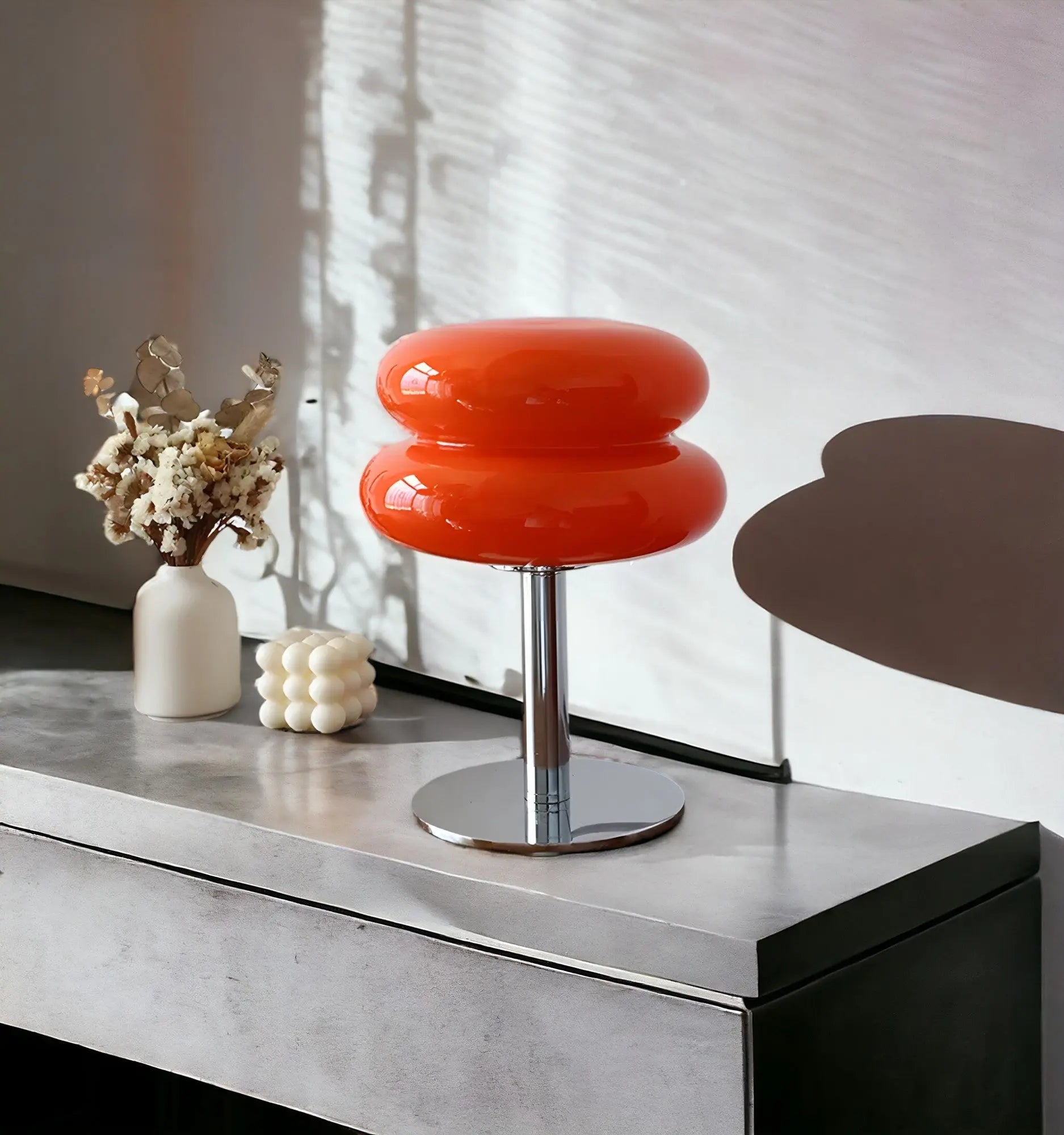 Maliben | Elegant Macaron Glass Table Lamp With Usb - 3 Light Colors