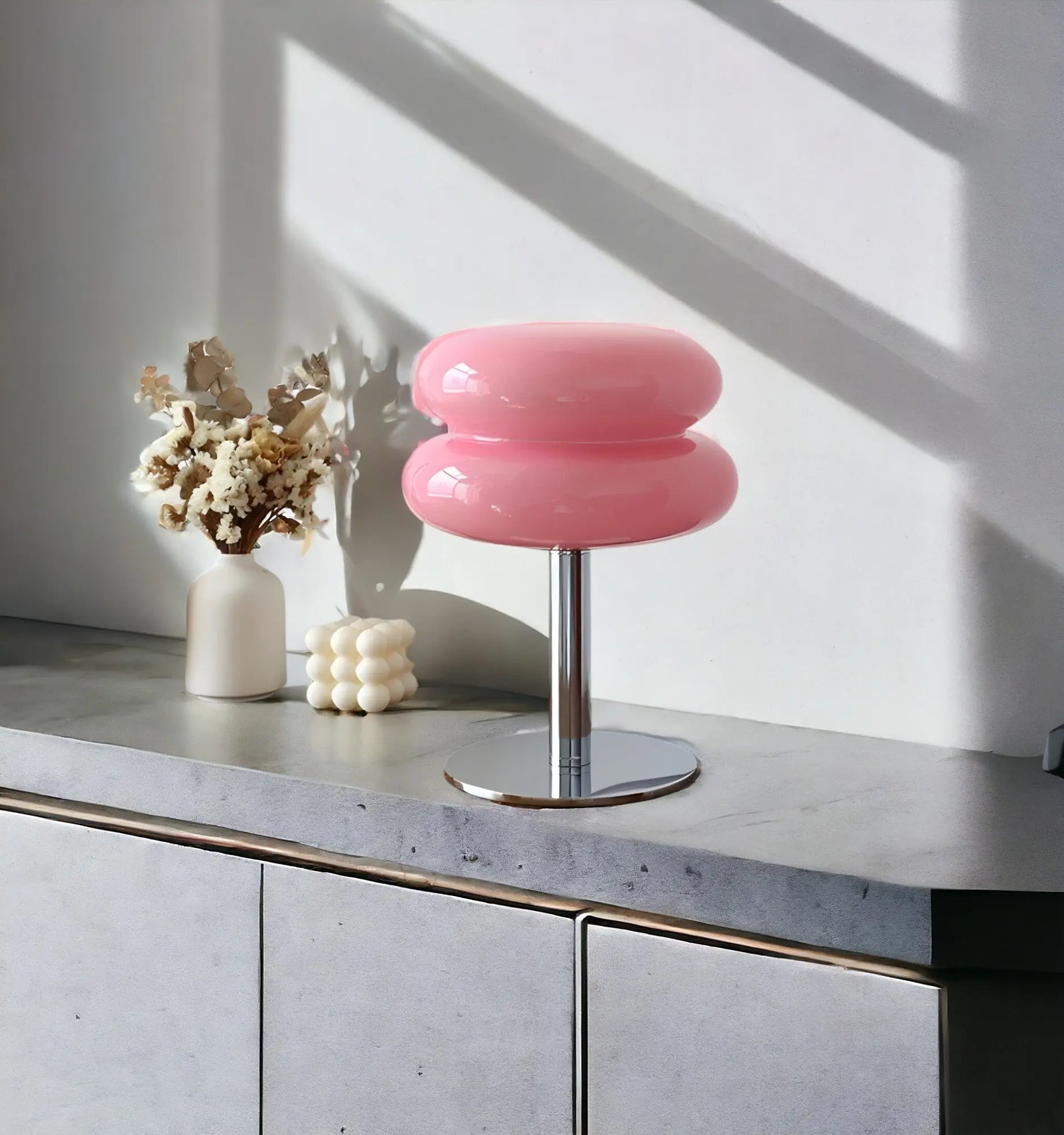 Maliben | Elegant Macaron Glass Table Lamp With Usb - 3 Light Colors