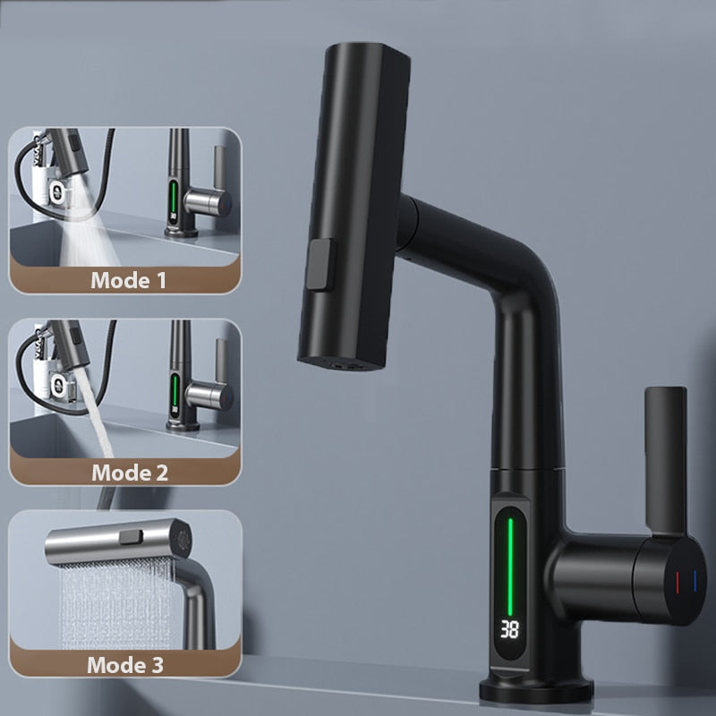 Maliben | Modern Sleek Waterfall Temperature Display Faucet