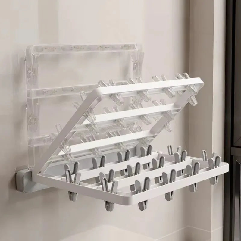 Maliben | Wall-Mounted Folding Dryer Aerofold | Space-Saving Clothes Dryer & Towel Holder | Windproof & Load-Bearing | Foldable