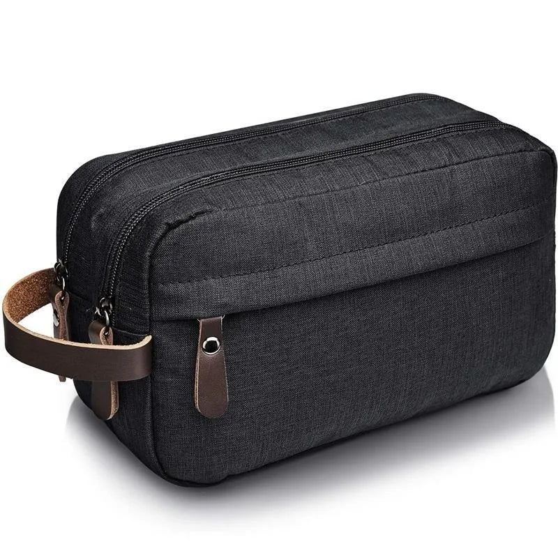 Maliben | Nylonéa Toiletry Bag Unisex | Water-Repellent | Canvas Design With Leather Handle | For Travel & Everyday Use