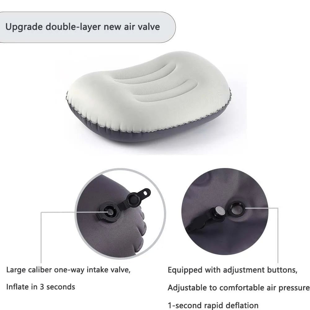 Maliben | Airnest Inflatable Outdoor Pillow | Compressible & Foldable | Neck Support For Camping, Hiking & Travel
