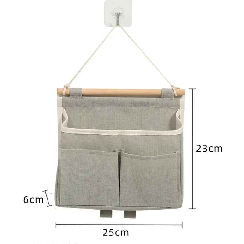 Maliben | Stowella Wall Storage Bag Made Of Linen | Waterproof & Space-Saving | Hanging Organizer For Underwear & Small Items – 23×6×25 Cm