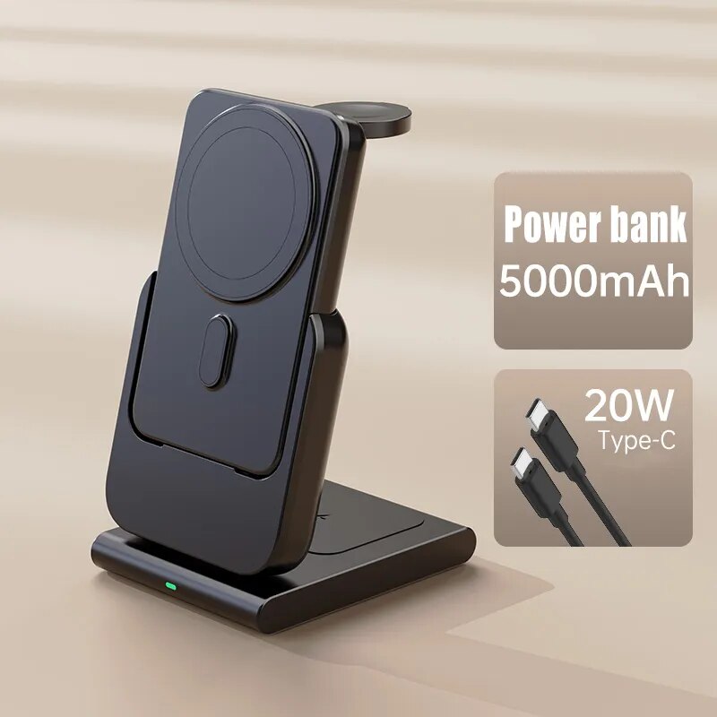 Maliben | 3in1 Magnetic Fast Charging Magsafe Power Bank Station