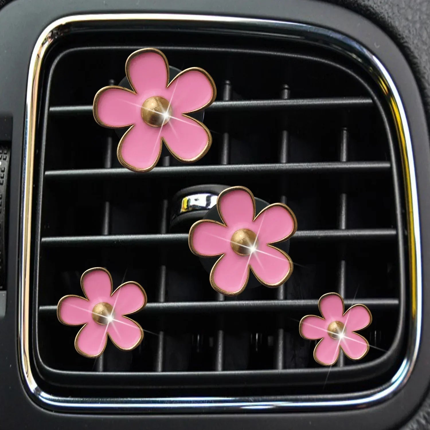 Maliben | Floradrive Scent Clips | Flower Air Fresheners For Car | Set Of 4 | Decorative Aromatherapy For Vent Slots