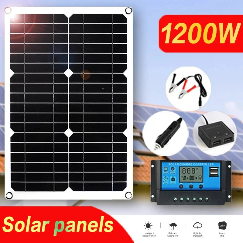 Maliben | Solavibe Solar Panel 1200w | Flexible 12v Charging Panel | 2x Usb & 100a Charge Controller | Outdoor Camping