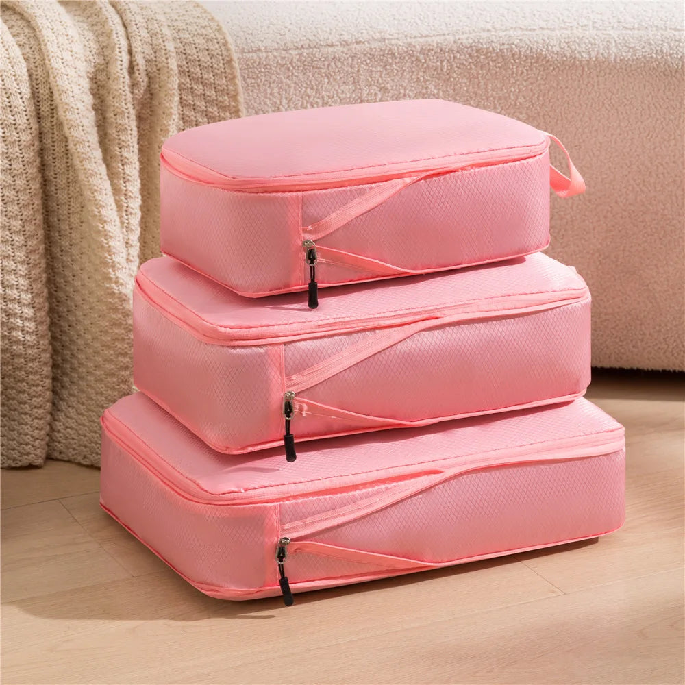 Maliben | Travel Organizer Set Packnest 3-In-1 | Compressible & Waterproof Luggage Bags | Nylon Suitcase Organizer | Portable & Lightweight