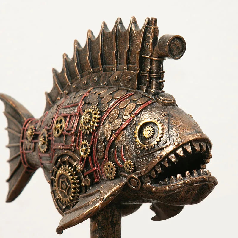 Maliben | Steampunk Mechanical Blackfish Figurine