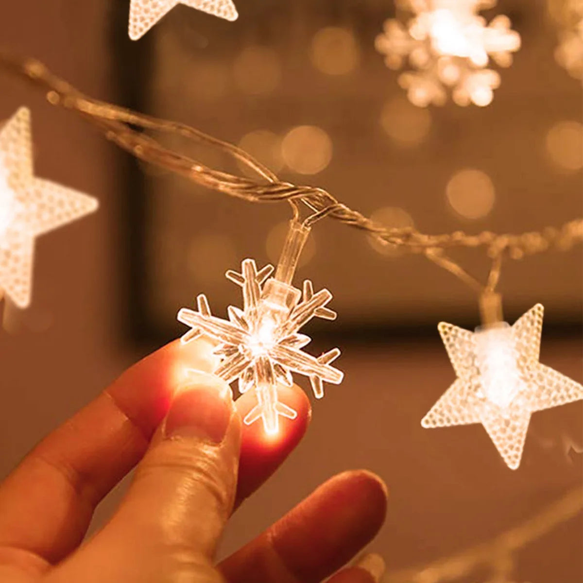 Maliben | Led String Lights Frostglow | Snowflake & Christmas Tree Design | 2025 Christmas Decoration | Warm White & Colorful | For Tree & Home