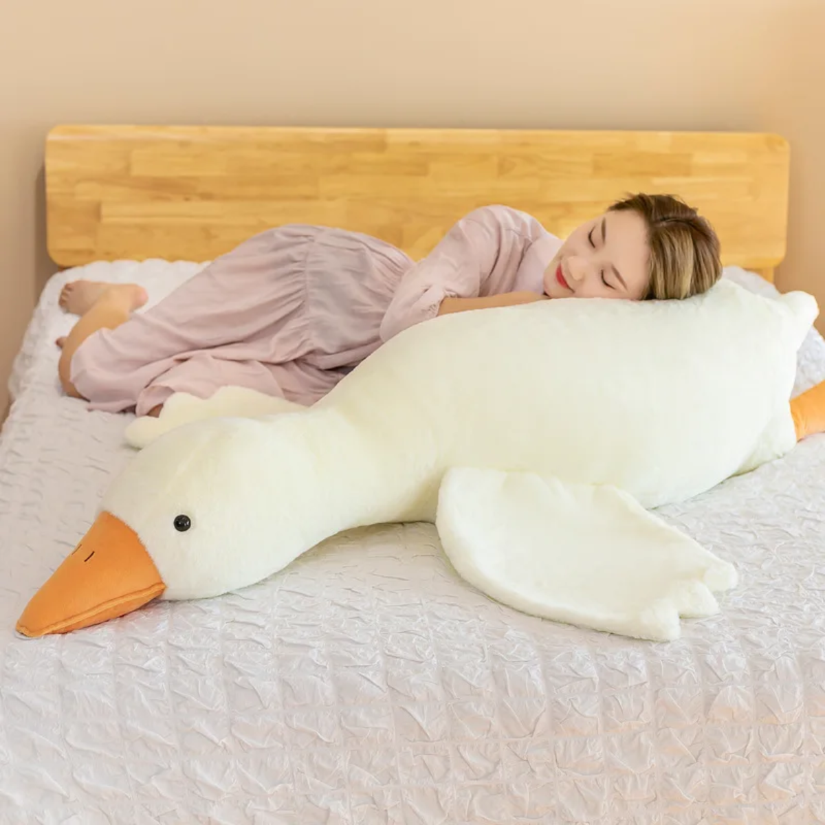 Maliben | White Goose Cushion | Soft And Cozy - Plush Toy