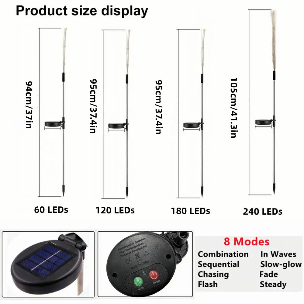 Maliben | Led Solar Firework Fairy Outdoor Pathway Lights