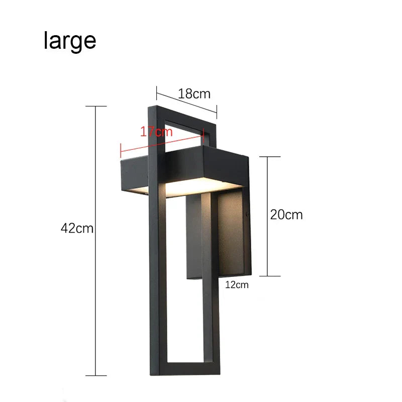 Maliben | Led Outdoor Wall Light | Waterproof & Vintage Design | 10w | Black Aluminium