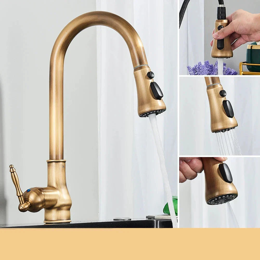 Maliben | Vintagetap Faucet - Antique Brass Kitchen Mixer Faucet