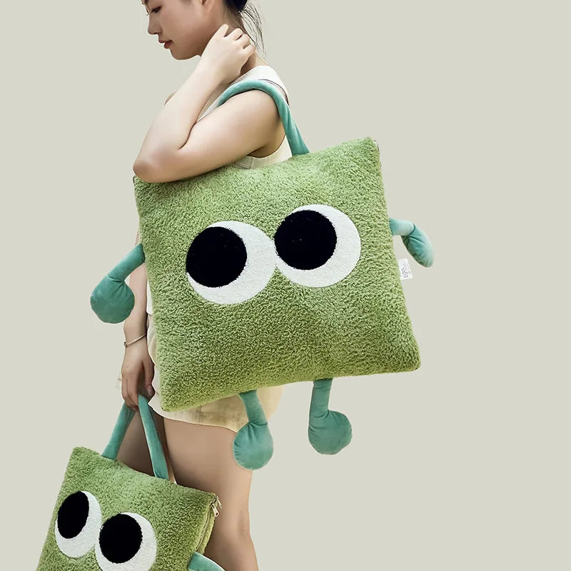 Maliben | Cute Monster Portable Soft Throw Pillow Blanket