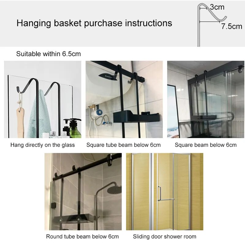Maliben | Sleek Shower Nail-Free Dual Layer Organizer Rack