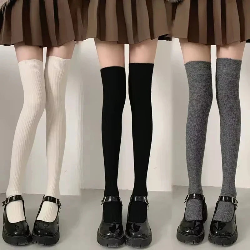 Maliben | Woolluxe Women's Overknee Socks | Autumn & Winter | Warm & Thick | Solid Colors | 60–65 Cm