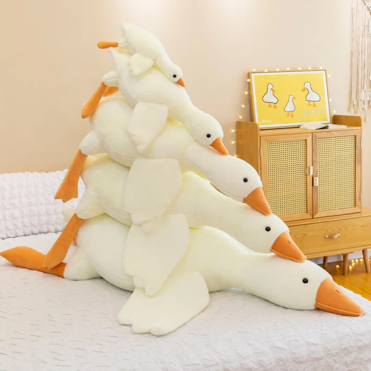 Maliben | White Goose Cushion | Soft And Cozy - Plush Toy