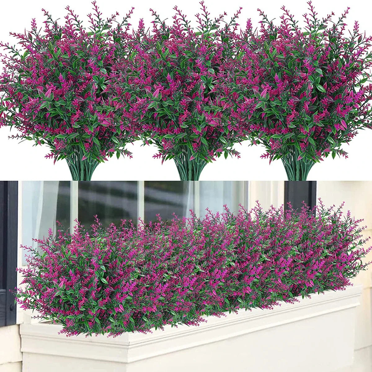 Maliben | Florabell 12 Piece Set Artificial Lavender | Artificial Plants For Weddings, Vases, Garlands & Decoration | For Indoor & Outdoor