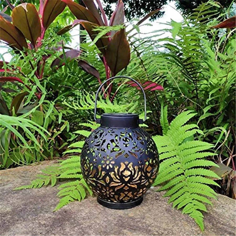 Maliben | Solivanta Light Art Solar Garden Hanging Lantern | Iron Art With Projection Effect | Waterproof | For Tree, Balcony & Terrace