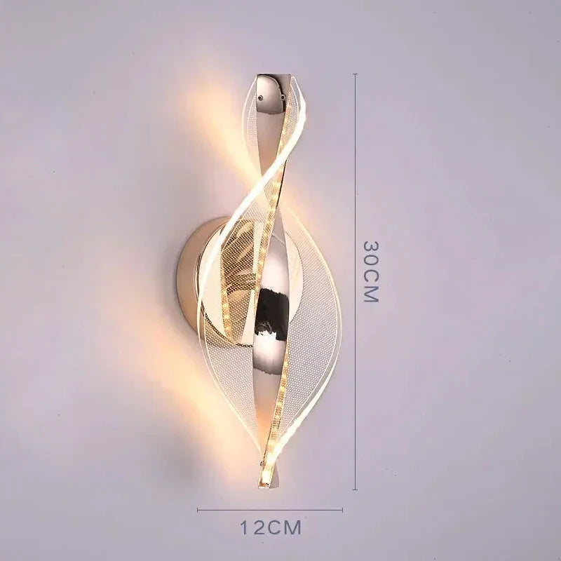Maliben | Led Wall Light Nordglow | Modern Acrylic & Metal Design | 3-Color Light | Creative Interior Lighting For Living Room & Bedroom