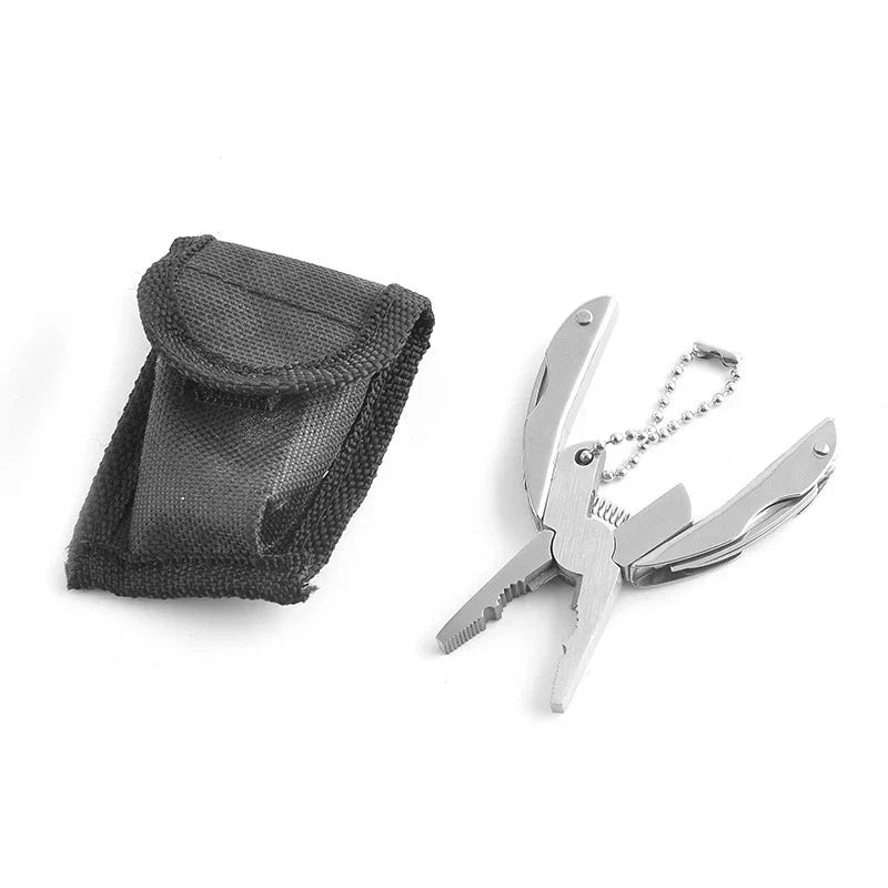 Maliben | Mini-Multitool Trekmate | Folding Pliers With Knife | Keychain Format | Outdoor & Camping