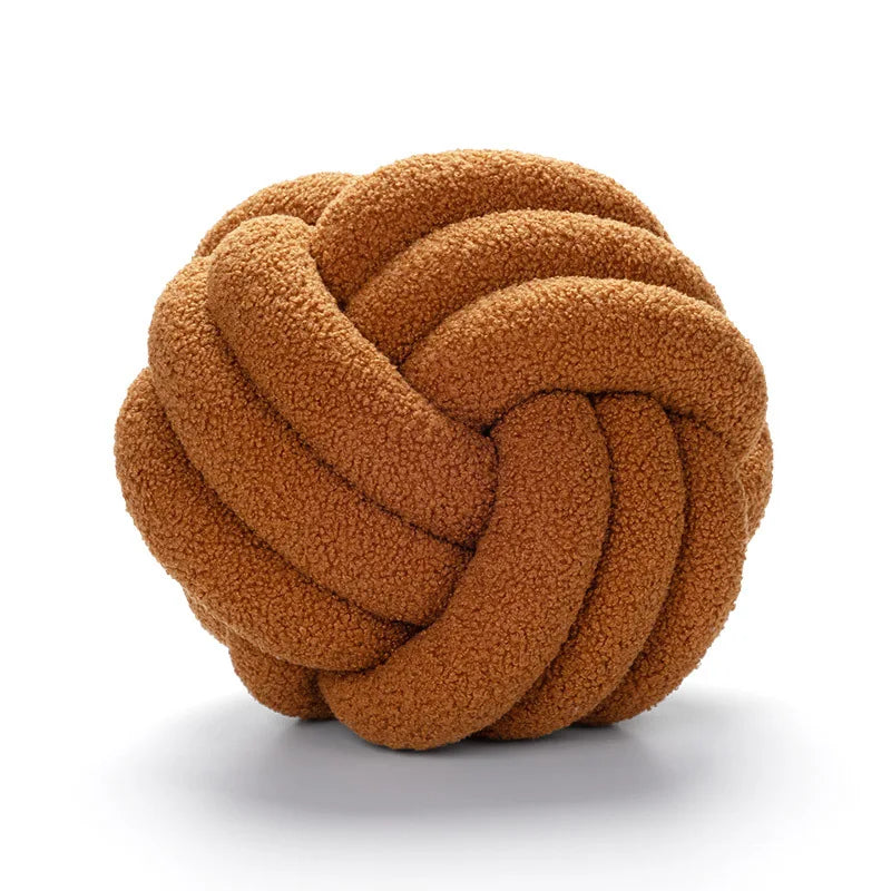 Maliben | Throw Pillow - Cozy - Hand-Knotted Ball - Sheepskin