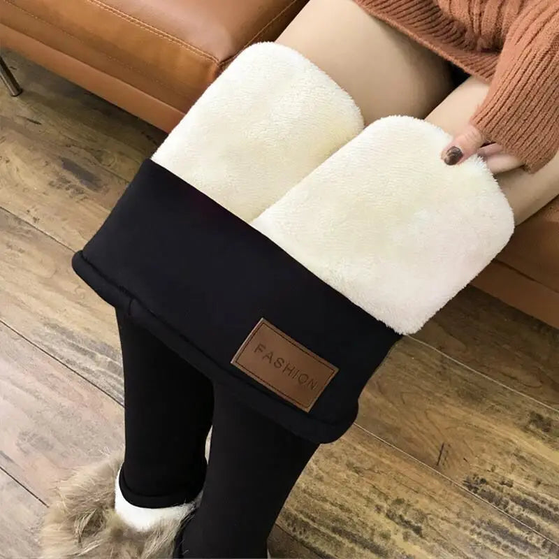 Maliben | Women's Thermal Leggings | Lamb Cashmere Lined & Figure Shaping | High Waist & Booty Lifting Effect | Velureva
