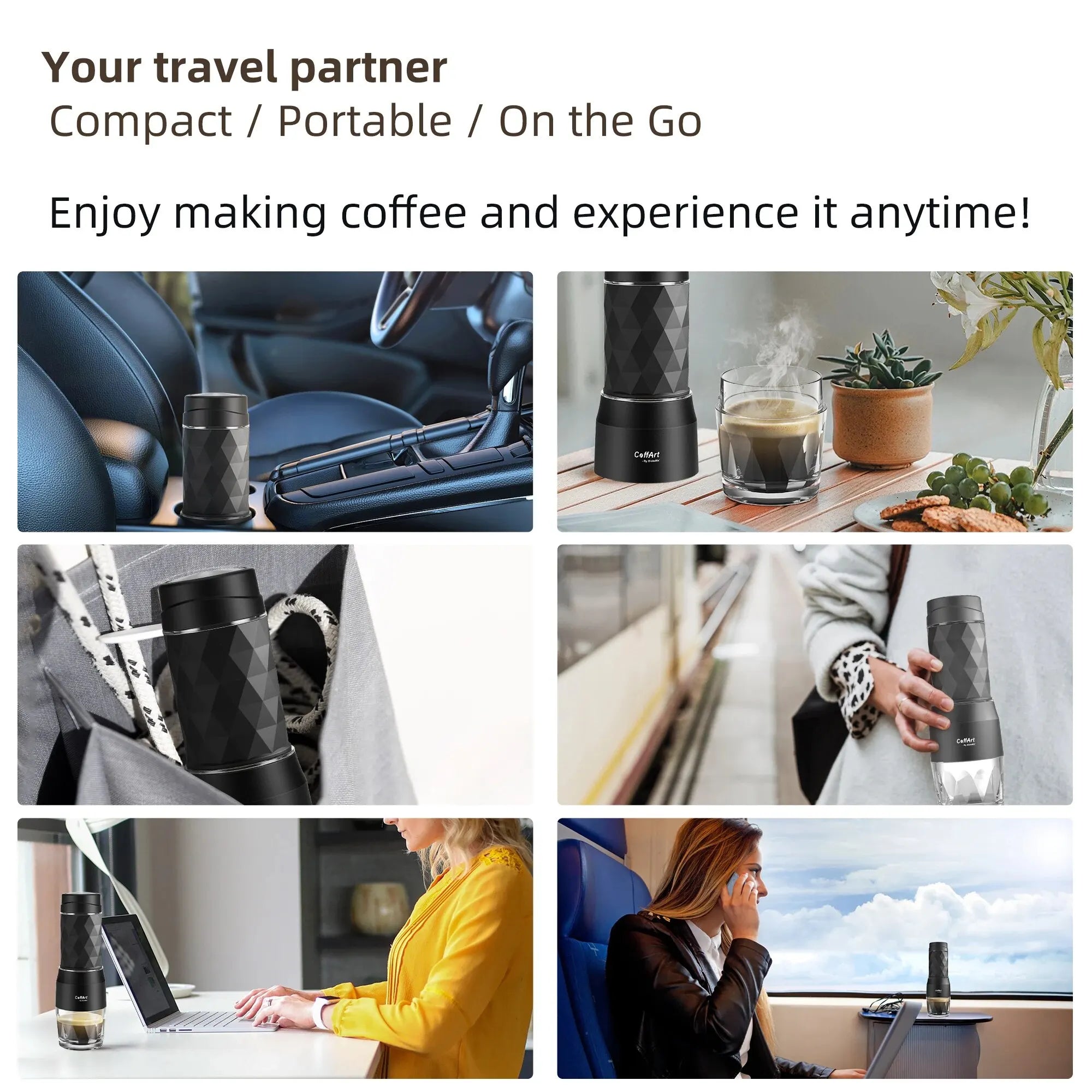 Maliben | Portable Coffee Machine Espresso Machine Hand Press Capsule Ground Coffee Brewer Portable for Travel and Picnic, BioloMix