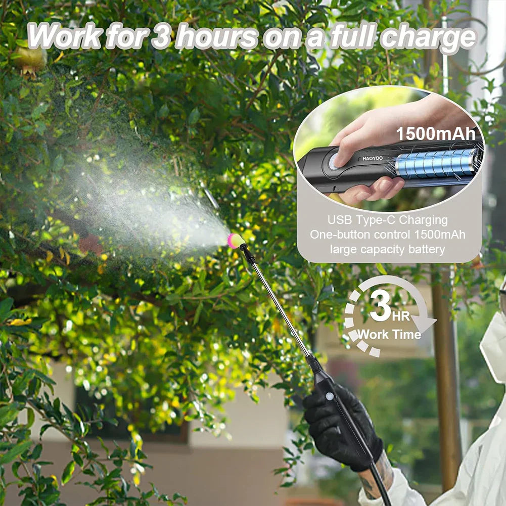 Maliben | Spraymate Pro Battery Pressure Sprayer | 5 L Shoulder Spray Bottle | Usb Charging & Adjustable Nozzle | For Garden, Cleaning & Weed Control