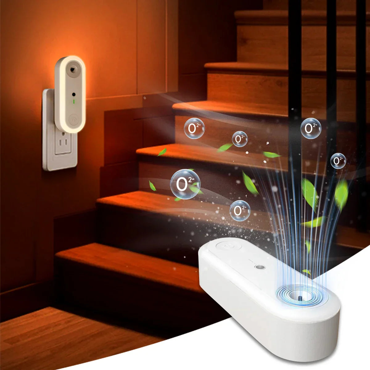 Maliben | Air Purifier & Night Light Aeroluna | Ion Technology Without Filter | For Bedroom, Kitchen & Office | Compact & Quiet