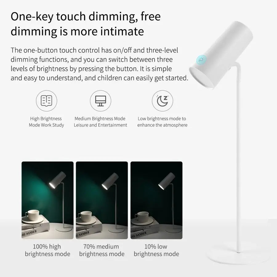 Maliben | Lumora Led Table Lamp With Touch Dimming | Eye-Friendly & Rechargeable | Usb-C | 2000 Mah Battery | For Desk, Bedside Table & Decor