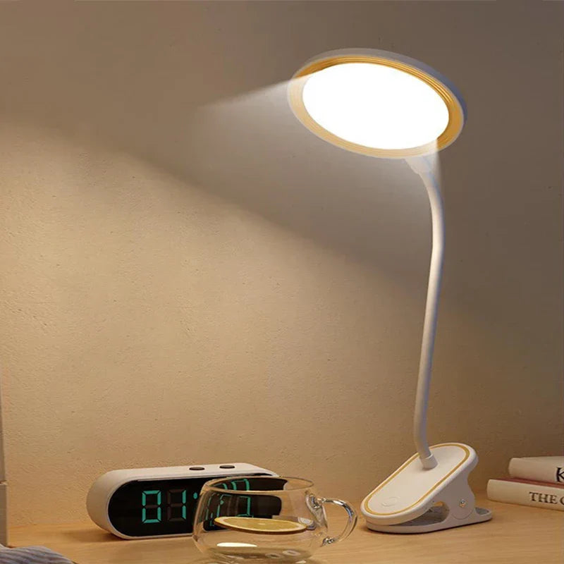 Maliben | Clipluma Led Table Lamp | Usb Rechargeable | 3 Brightness Levels | Eye-Friendly | With Clip Mount