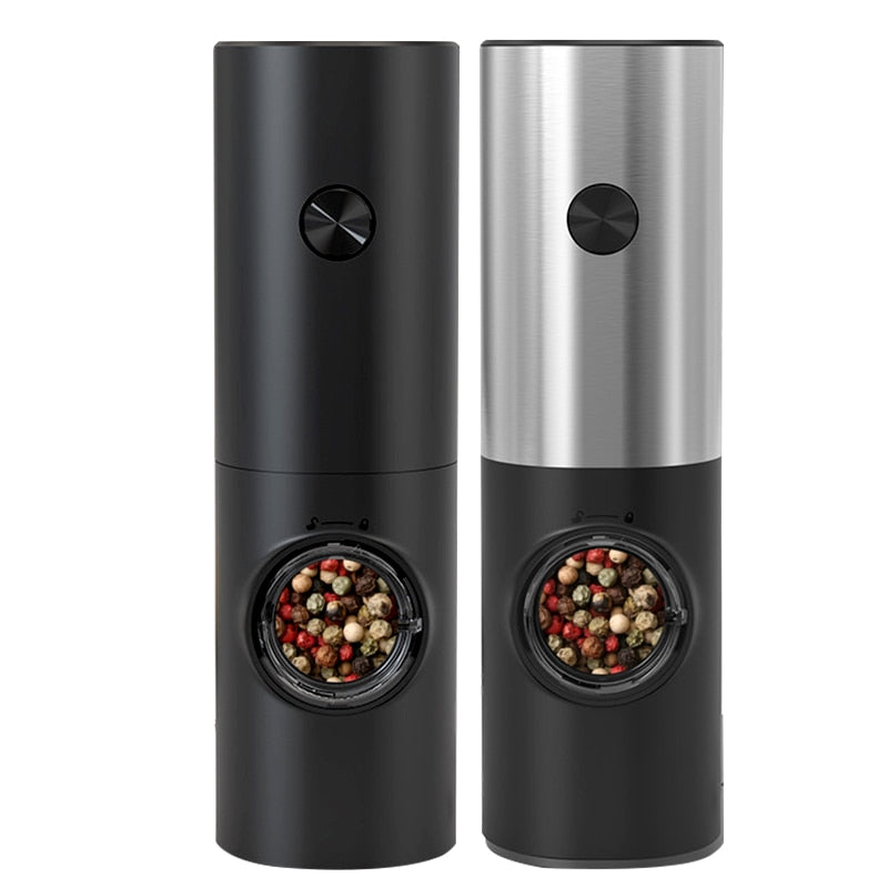 Maliben | Electric automatic pepper and salt mill with LED light and adjustable grind - Perfect for the kitchen or the restaurant