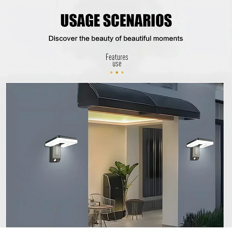 Maliben | Solayra Foldwall Solar Wall Light | 3 Lighting Modes | 120° Tiltable | With Motion Sensor & Dusk Switch