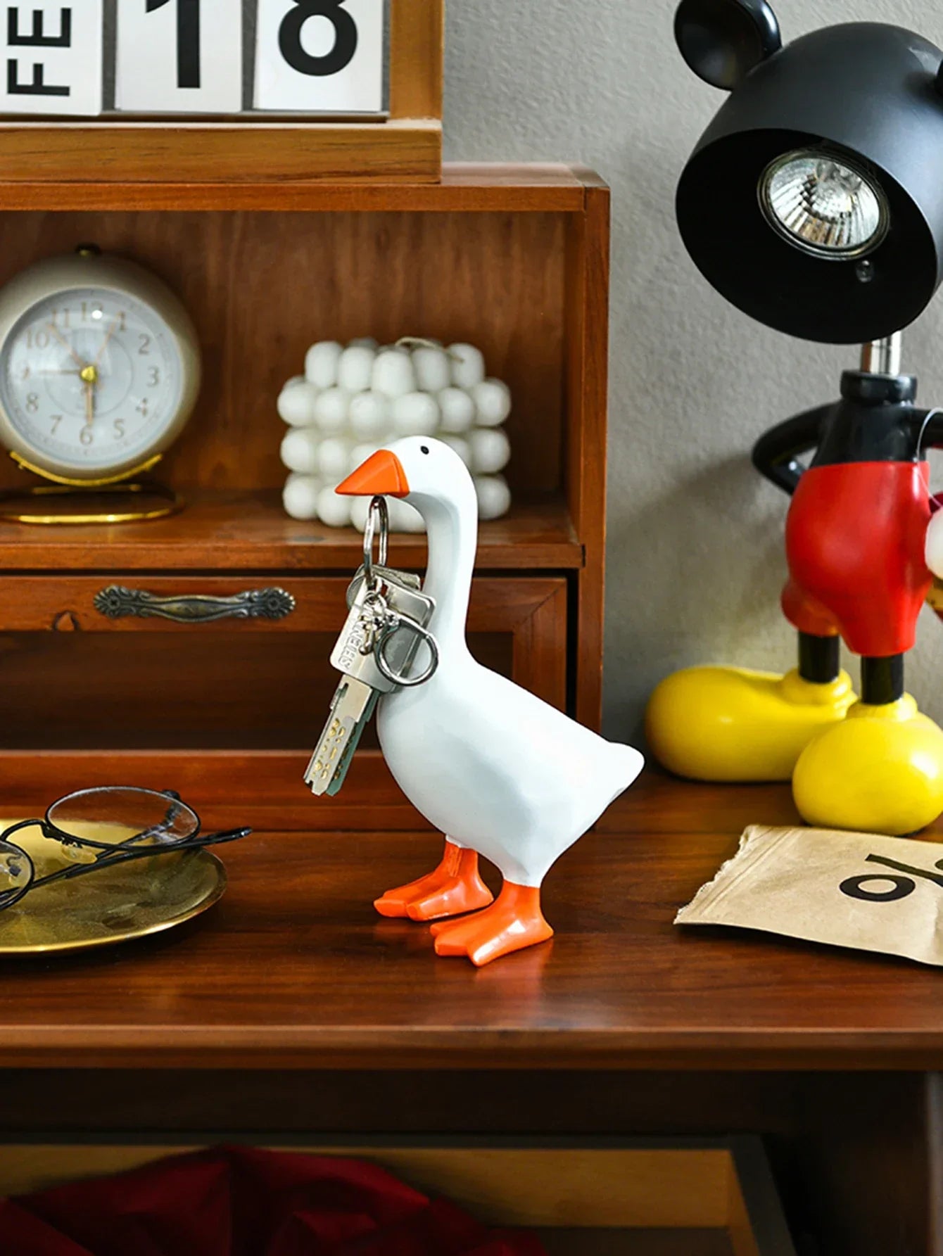 Maliben | Decorative Figure Goosemag | Magnetic Goose Key Holder | Resin Sculpture & Organizer