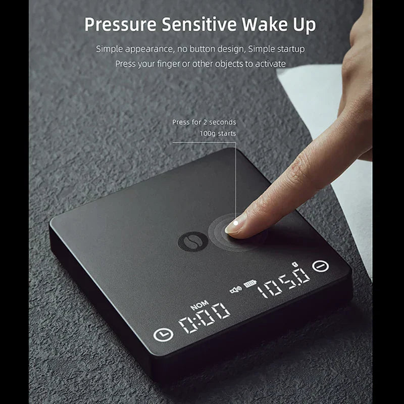 Maliben | SearchPean Tiny/Tiny2s Espresso Coffee Kitchen Scale, Mini Smart Timer, USB, 2 kg/0.1 g/oz/ml, free shipping, gift for man and woman