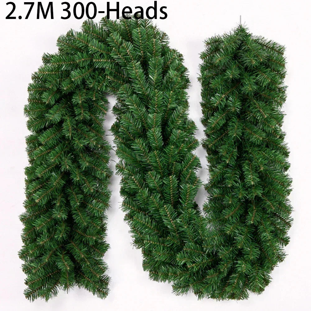 Maliben | Everpine ChristMas Garland | 2.7 m Artificial Fir Garland | Dense Pvc Fir Branches | Christmas Decoration For Staircase, Fireplace & Windows